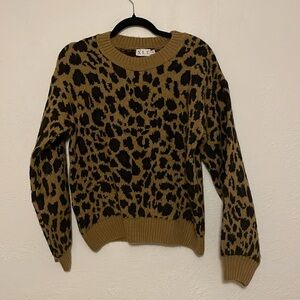 XLE Dunia Sweater The Label By Lauren Elizabeth Brown Cheetah Print